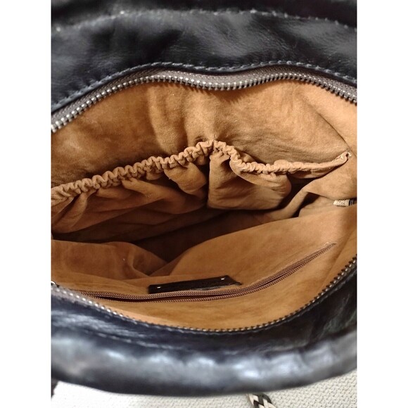 PATRICIA NASH MAYA Woven Straw Bucket Bag Purse Leather Trim Tassel Zip Italy - Picture 11 of 16